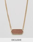 Designb Stone Pendant Necklace In Gold Exclusive To Asos - Gold