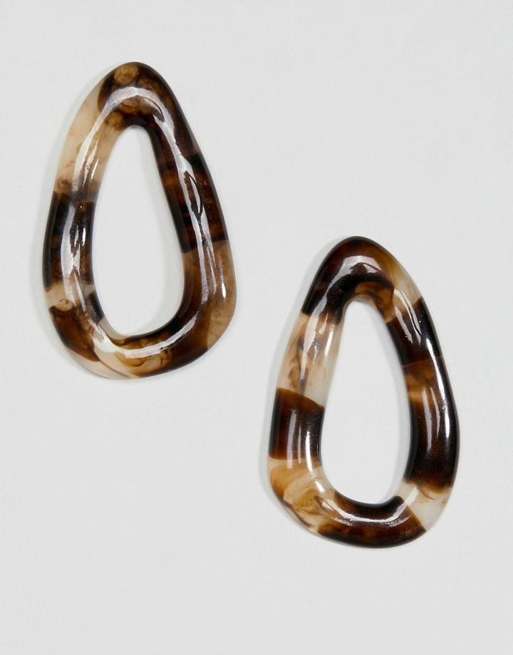 Weekday Tortoise Shell Drop Earrings - Brown