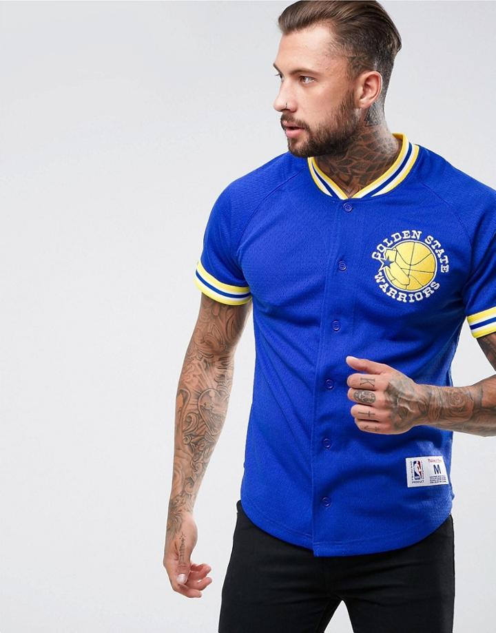 Mitchell & Ness Nba Golden State Warriors Mesh T-shirt - Blue
