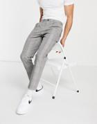River Island Pleated Dressy Pants In Plaid-white