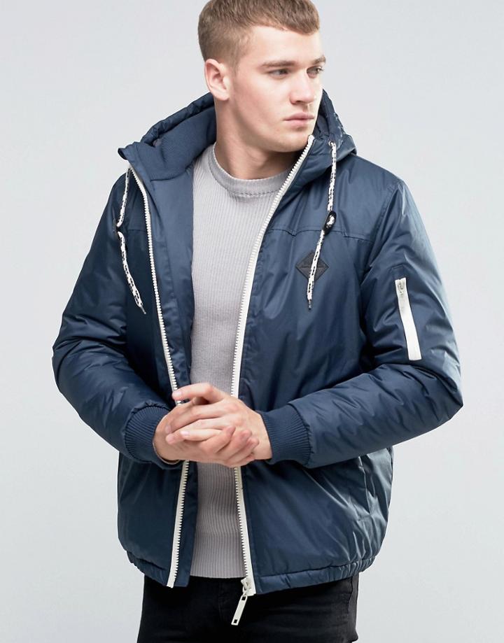 Blend Hooded Parka Jacket Blue Nights - Navy