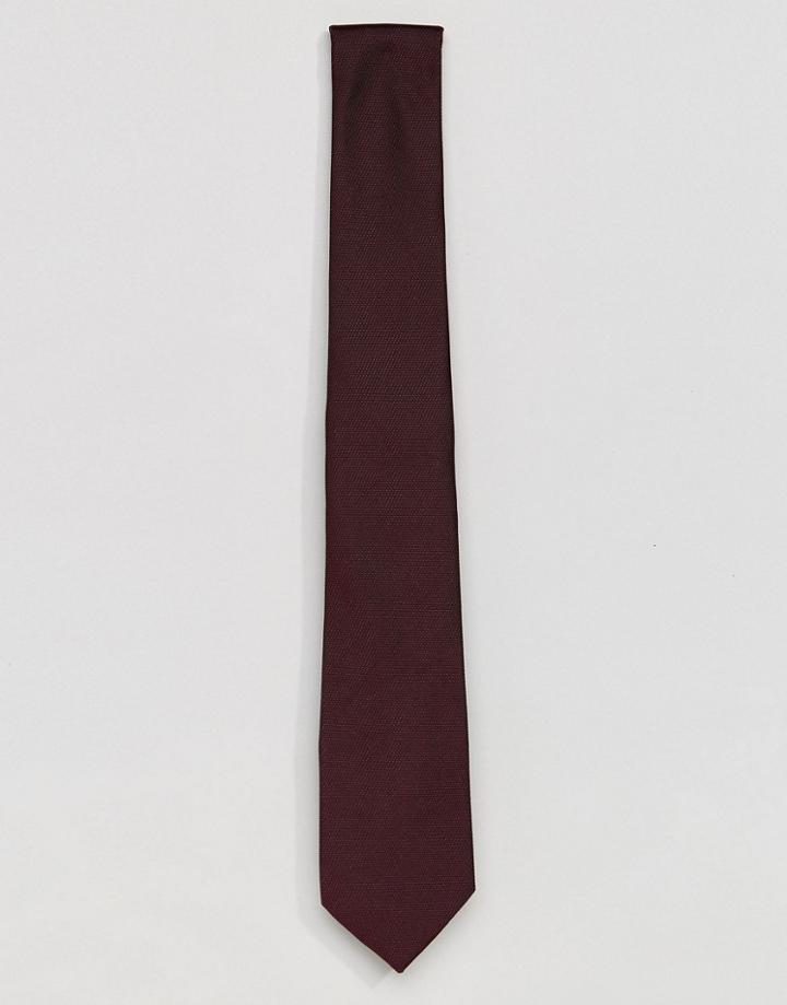 Asos Design Tie In Burgundy - Red