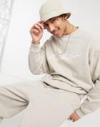 Asos Design Oversized Sweatshirt In Gray With Manhattan City Print - Part Of A Set-grey