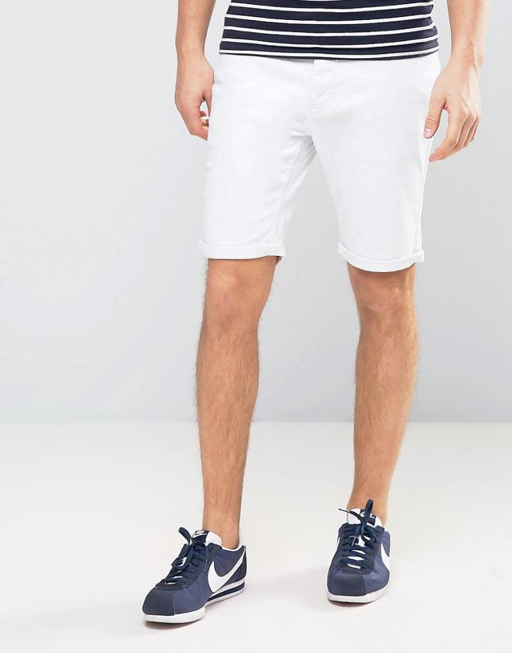 Threadbare Colored Denim Short - White