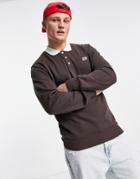 Jack & Jones Originals Oversized Rugby Sweatshirt In Brown