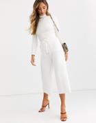 Fashion Union Knitted Wide Leg Pants Two-piece - Cream
