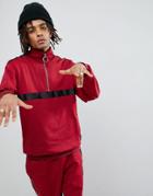 Sixth June Track Jacket In Burgundy With Taping - Red