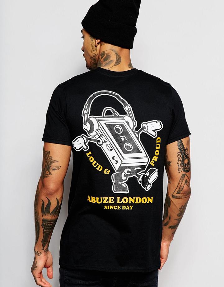 Abuze London T-shirt Loud & Proud Back Print - Black