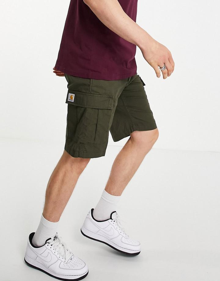Carhartt Wip Aviation Cargo Shorts In Khaki-green
