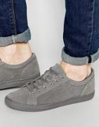 Asos Trainers In Grey Faux Suede - Gray