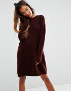 Asos Sweater Dress In Leopard Print - Multi