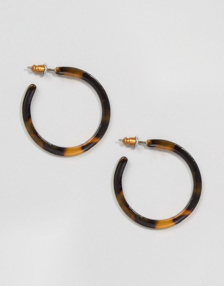 Asos Tortoise Hoop Earrings - Brown