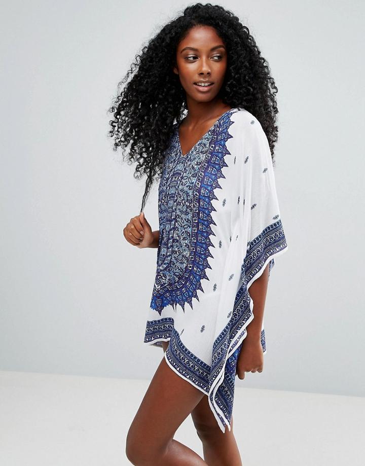 Akasa Printed Beach Kimono - Multi