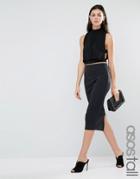Asos Tall Pencil Skirt In Scuba - Black