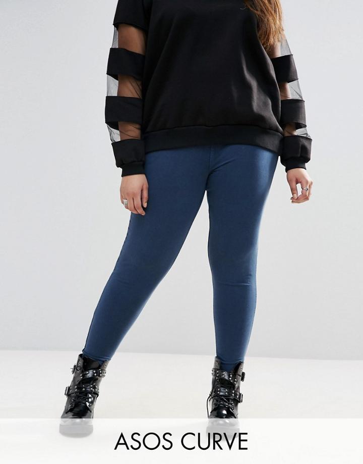 Asos Curve Washed Jegging - Blue