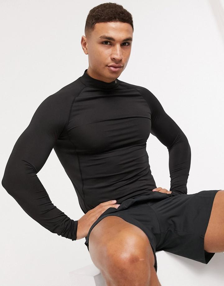 Asos 4505 Icon Training Base Layer Long Sleeve T-shirt With Quick Dry In Black