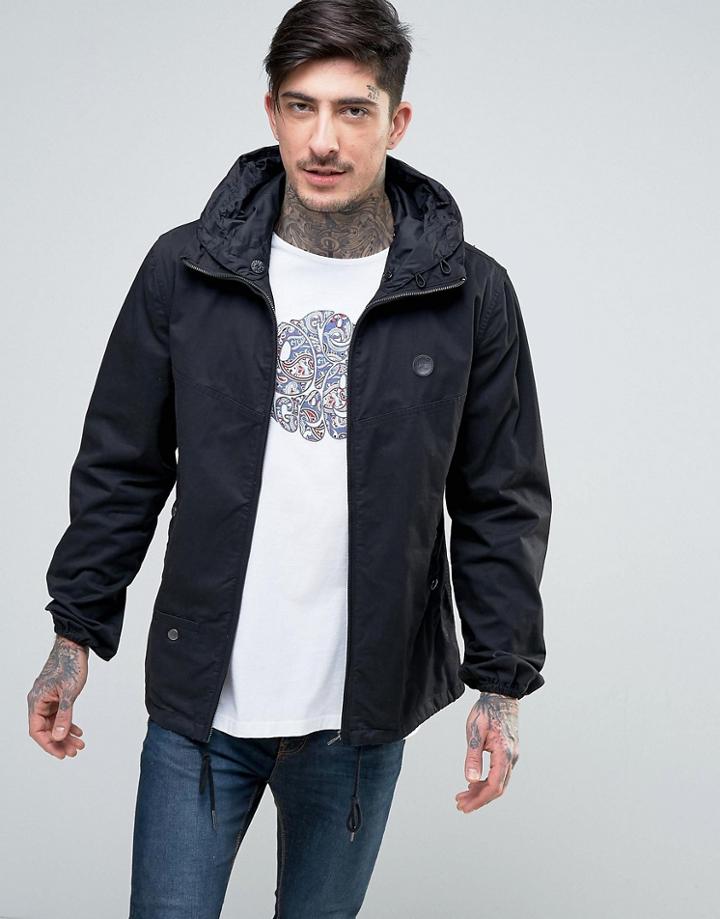 Pretty Green Sevenoaks Jacket Hooded Slim Fit In Black - Black