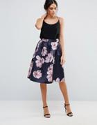 Amy Lynn A Line Skirt In Floral Print - Multi
