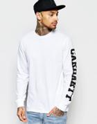 Carhartt Wip College Long Sleeve T-shirt With Sleeve Print - White