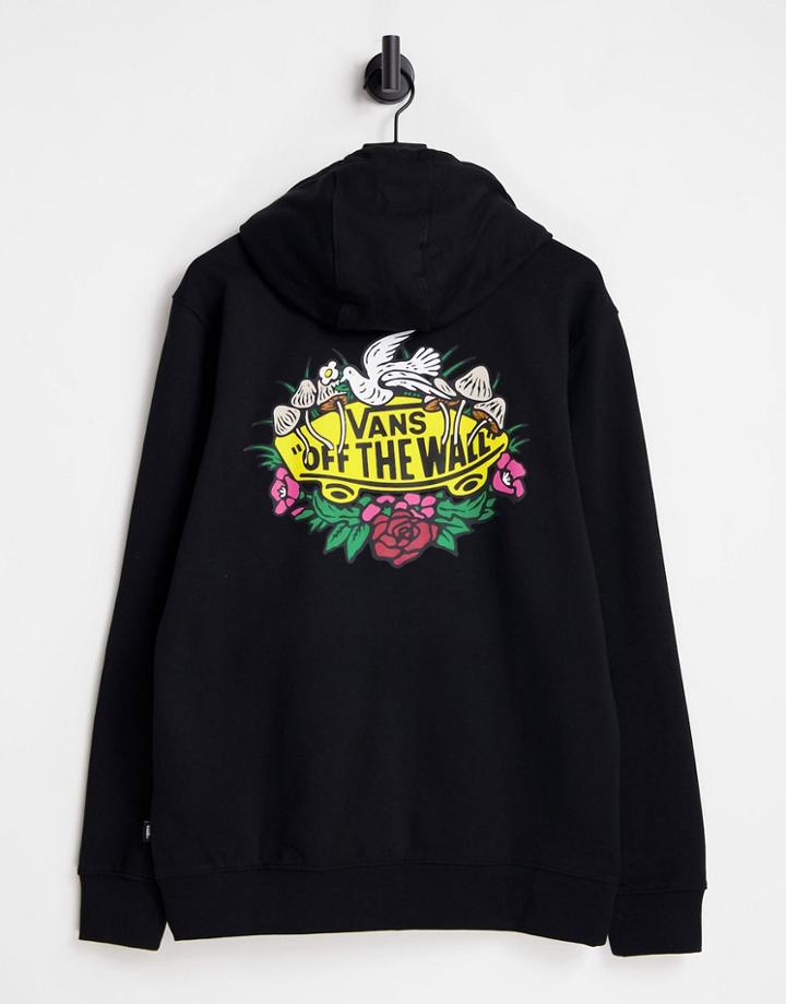 Vans Overgrown Otw Back Print Hoodie In Black
