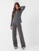 4th & Reckless Knitted Pants In Charcoal - Part Of A Set-gray