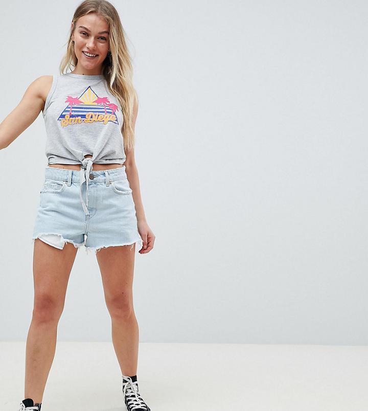 Brave Soul Petite San Diego Knot Front Tank - Gray