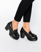 Bronx Heeled Loafer Shoe - Black