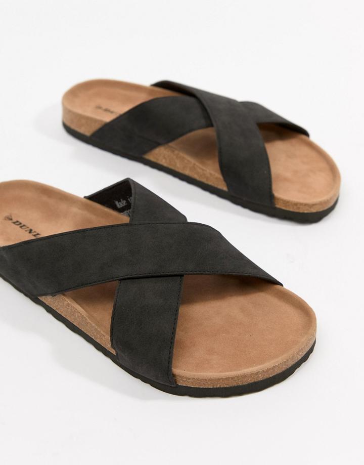 Dunlop Slide Sandals In Black - Black