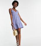 Asos Design Tall Button Through Smock Dress In Dusty Blue-blues