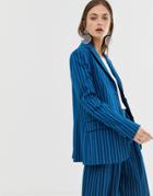 Asos White Tonal Stripe Blazer-multi