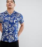 Replay Hawaiian Short Sleeve Shirt - Blue