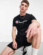 Champion Large Script Logo T-shirt In Black