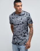Illusive London Boxy Fit Tie Dye T-shirt In Black - Black