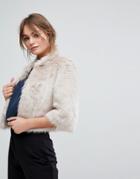 Coast Sadah Faux Fur Short Jacket - Beige