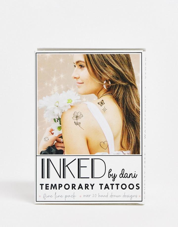Inked By Dani Fine Line Temporary Tattoo Pack-black