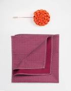 Devils Advocate Red Spot Pocket Square And Flower Lapel Pin - Red