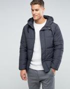 Selected Homme Hooded Padded Jacket - Gray