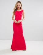 City Goddess Bandeau Fishtail Maxi Dress - Pink