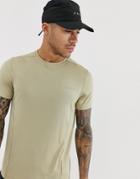 Asos 4505 Training T-shirt With Quick Dry In Light Khaki-beige