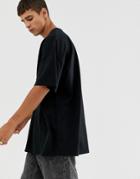 Asos Design Oversized T-shirt In Pique In Black - Black