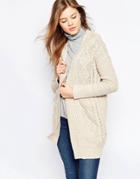 B.young Cable Knit Cardigan - Beige
