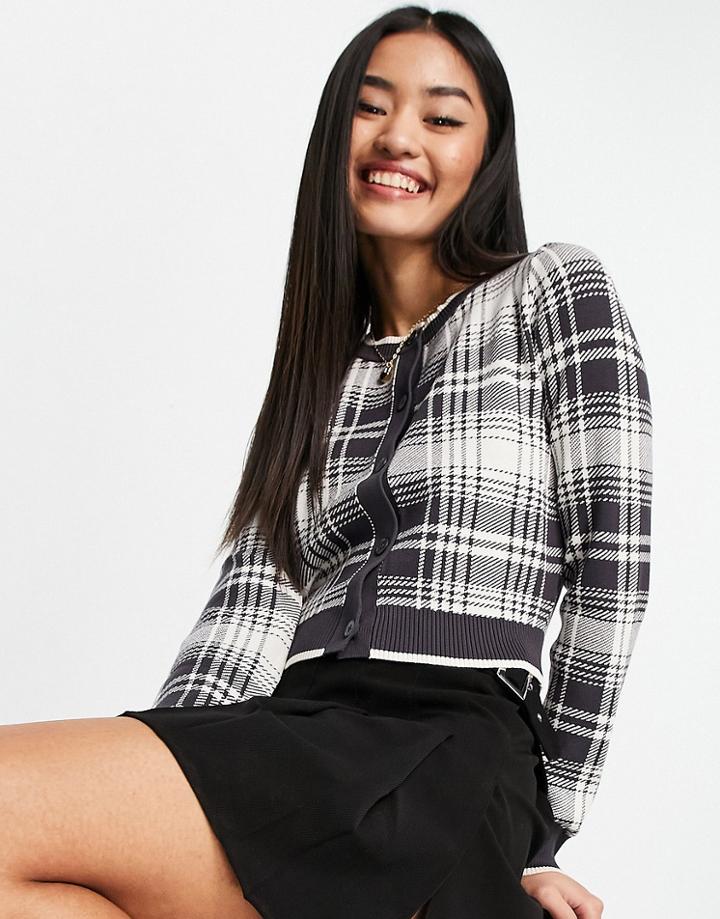 Urban Revivo 3 Piece Cardigan In Gray Check Print - Part Of A Set