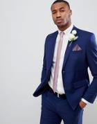 Boohooman Skinny Fit Suit Jacket In Blue - Blue