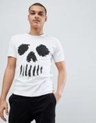 Solid T-shirt With Skull Face - White