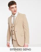 Asos Design Super Skinny Suit Jacket In Camel-neutral