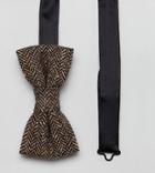 Heart & Dagger Bow Tie In Tweed - Brown