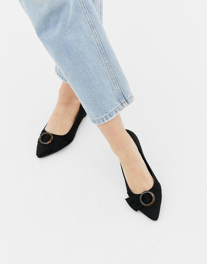 New Look Suedette Buckle Flat Shoe - Black