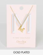 Orelia Gold Plated Large M Initial Necklace - Gold