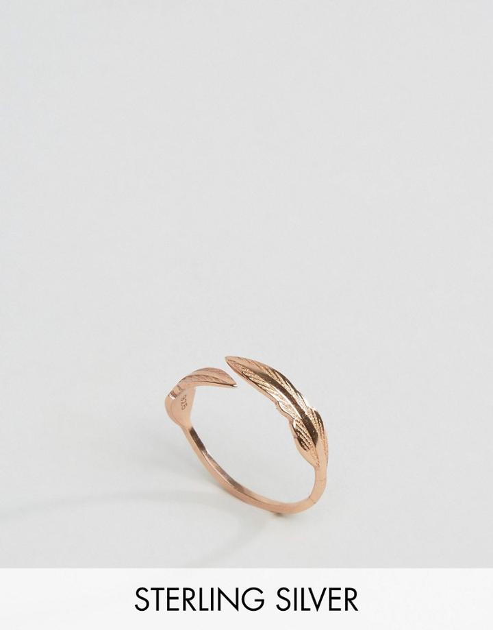 Kingsley Ryan Rose Gold Feather Band Ring - Gold