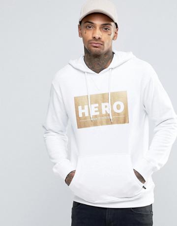 Heros Heroine Hoodie With Box Logo - White